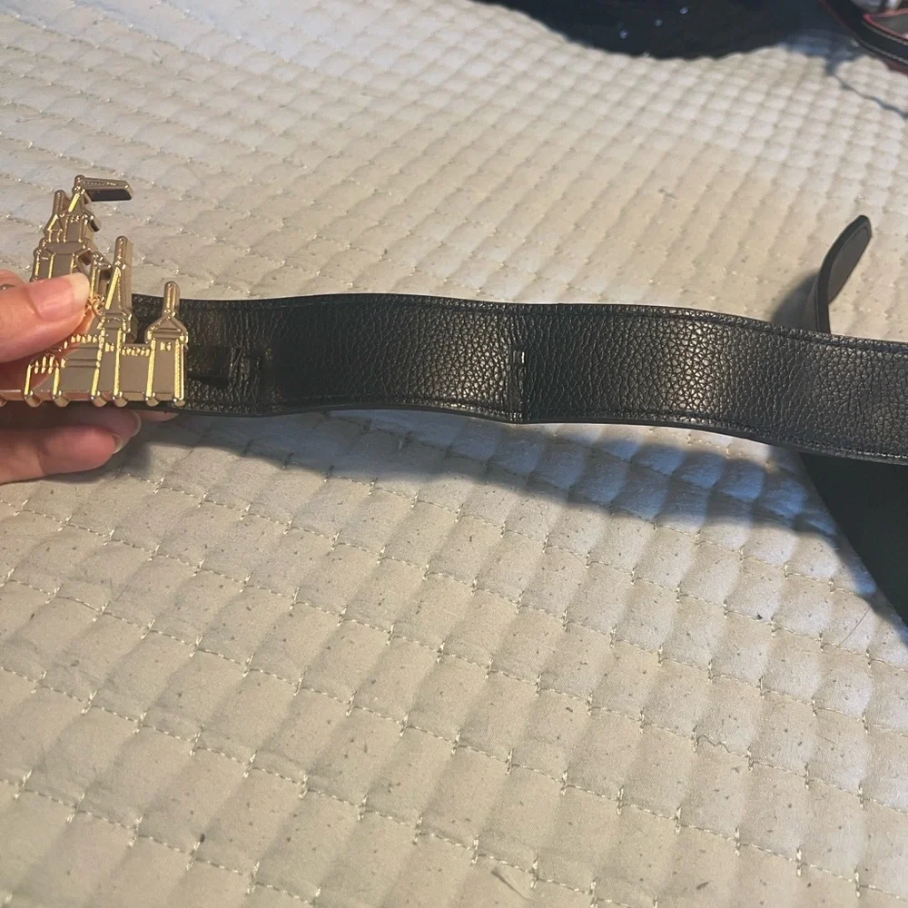 Black Belt with Disney Gold Castle Buckle